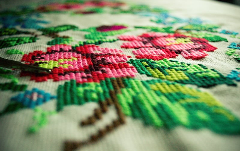 Embroidered denim